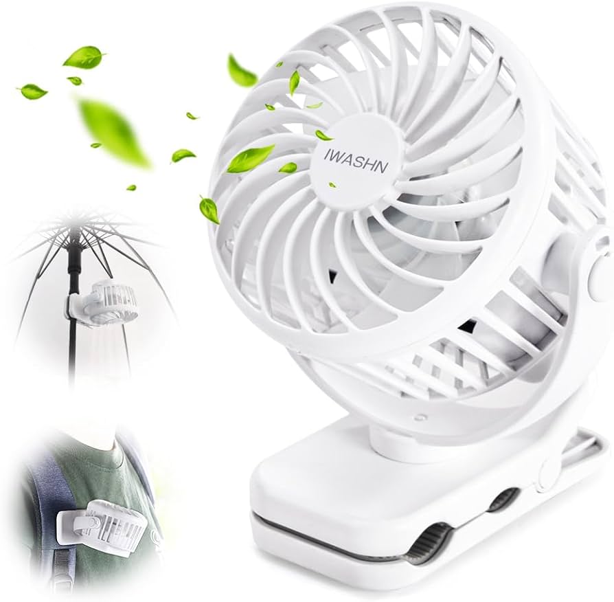 Amazon | 扇風機 小型 クリップファン 日傘 ハンディファン 4way 卓上