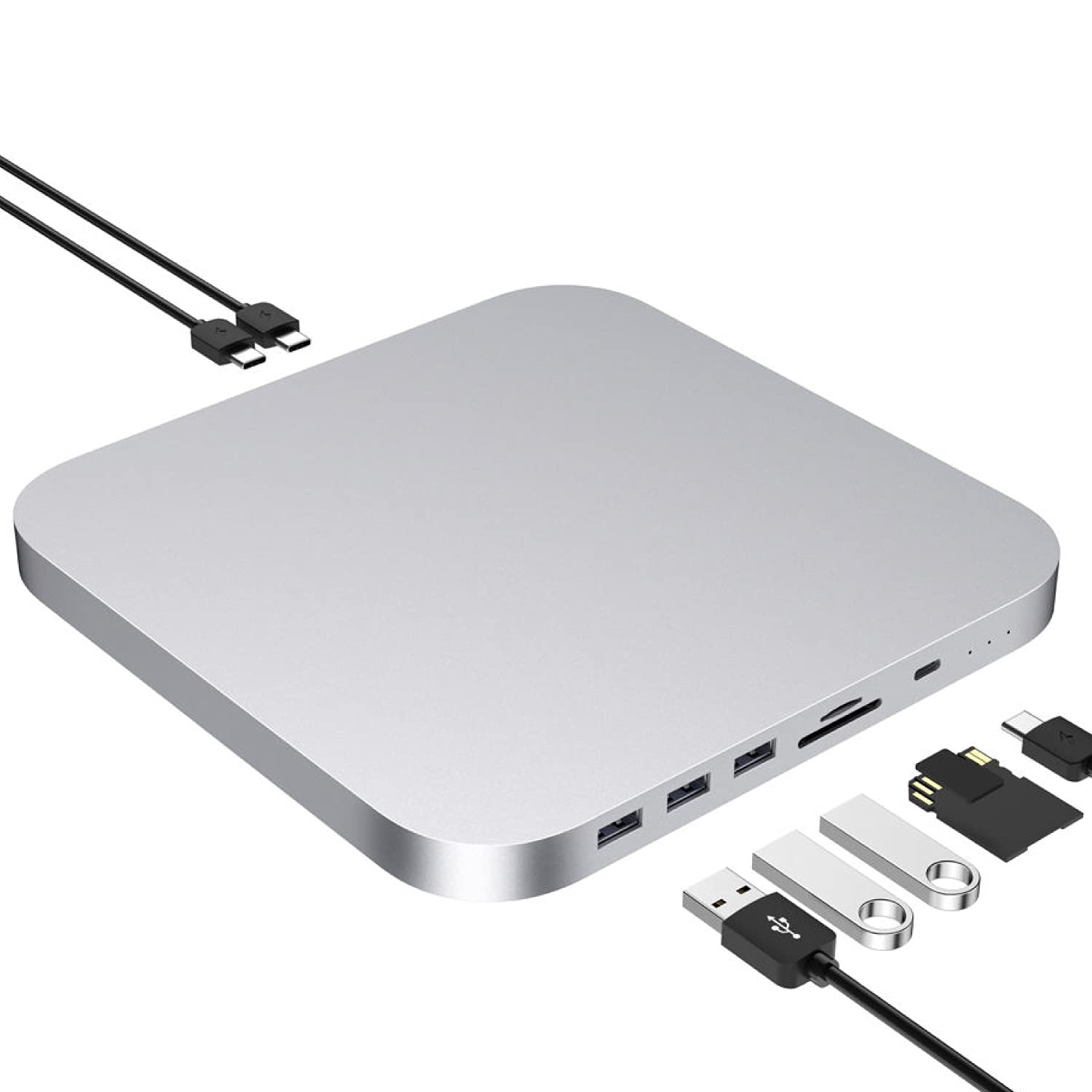 Amazon.co.jp: Mac mini ドッキングステーション シルバー 8in1 TypeC