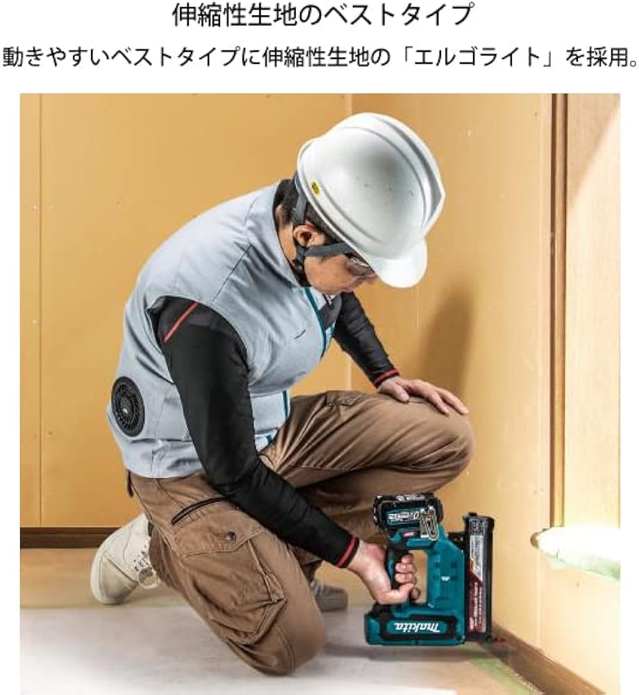 Amazon.co.jp: マキタ 充電式ファンベスト 伸縮性生地 グレー L