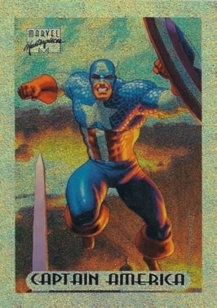1994 Marvel Masterpieces Captain America Gold Holofoil - Limited