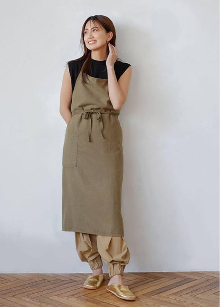 Amazon.co.jp: 東原亜希 FORME mother エプロン カーキ 8ZB6P : ホーム