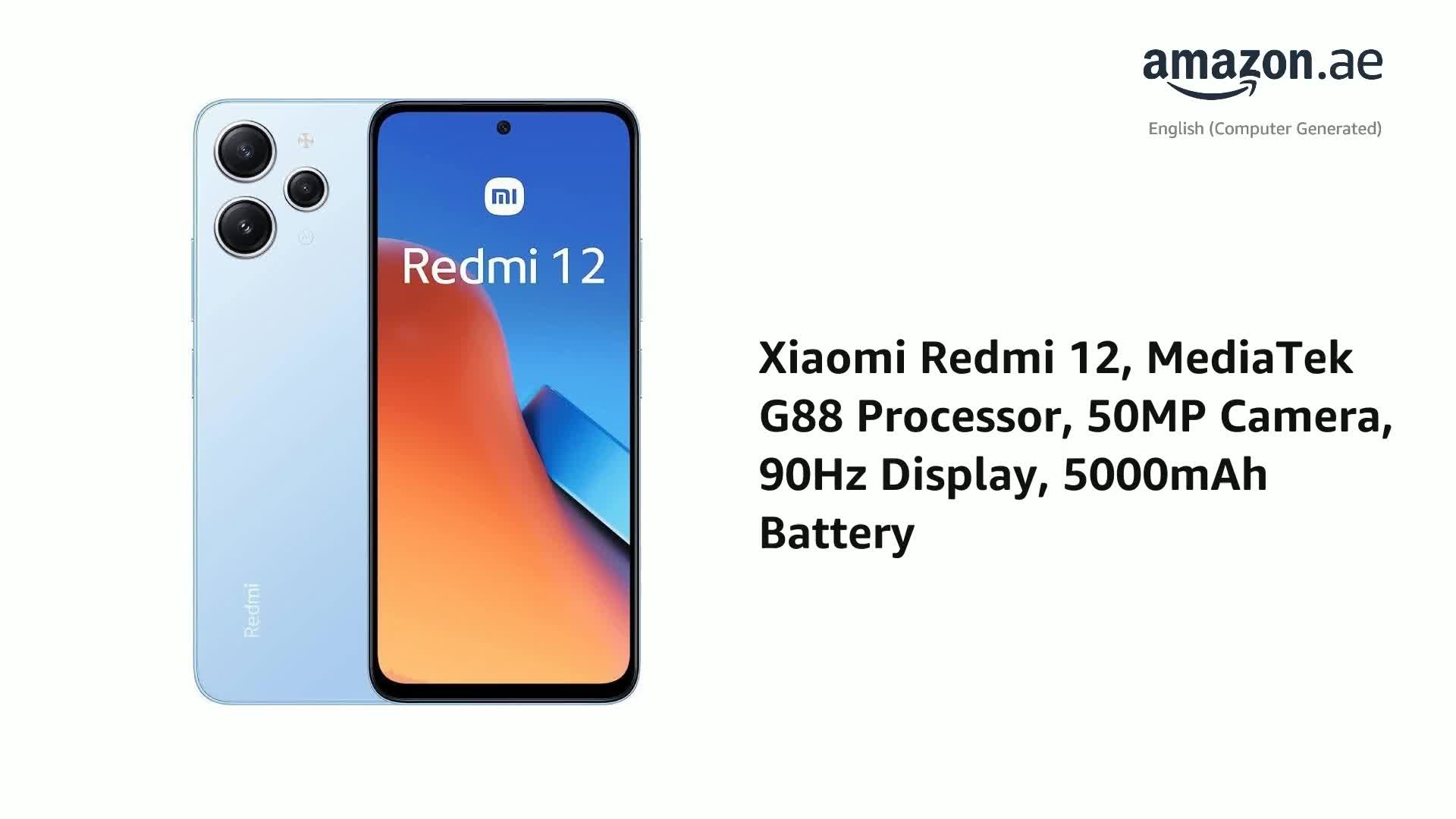 Xiaomi Redmi 12 (Sky Blue 8GB RAM, 256 Storage) - MediaTek G88