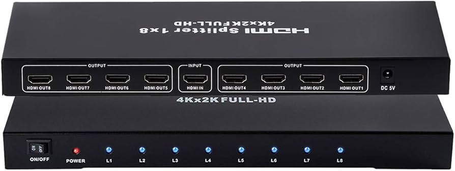 Amazon.com: 1x8 HDMI Splitter, 1 in 8 Out HDMI Splitter Audio