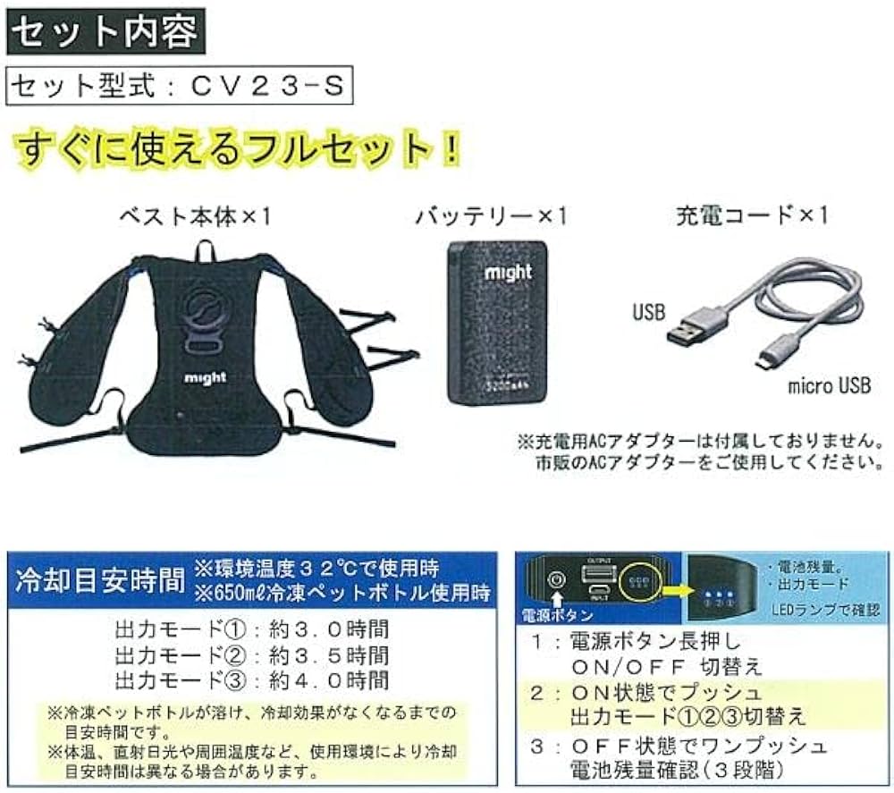 Amazon.co.jp: マイト 冷水循環式冷却ベスト クールベスト CV23-S