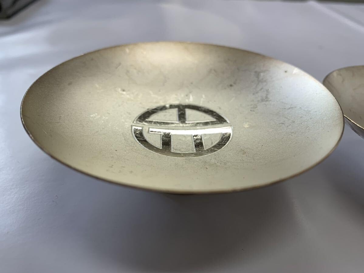 24K GP盃2点・造幣局製刻印あり純銀の盃2点のセット 24K GP盃2点