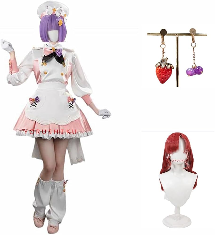 Amazon.co.jp: [CAIQISS] 早乙女ベリー コスプレ衣装+帽+耳飾り+