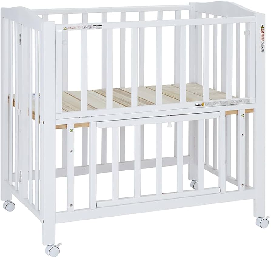 Amazon.co.jp: Katoji Crib Mini Size Foldable White for Newborns