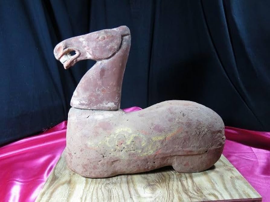 Amazon.co.jp: c漢代加彩馬俑頭部と胴部漢時代遺跡発掘品中国/副葬品