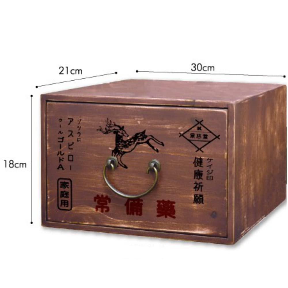 Amazon.co.jp: ケーアイジャパン レトロ薬箱 ヤゴウ W30×D21×H18cm