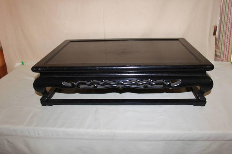 Amazon.co.jp: 古い唐木花台平卓黒檀透かし飾台盆栽香炉台① 303