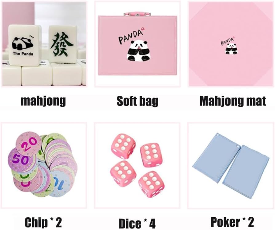 Amazon.co.jp: 麻雀牌 パンダ麻雀カード、伝統的な麻雀セット、ラージ