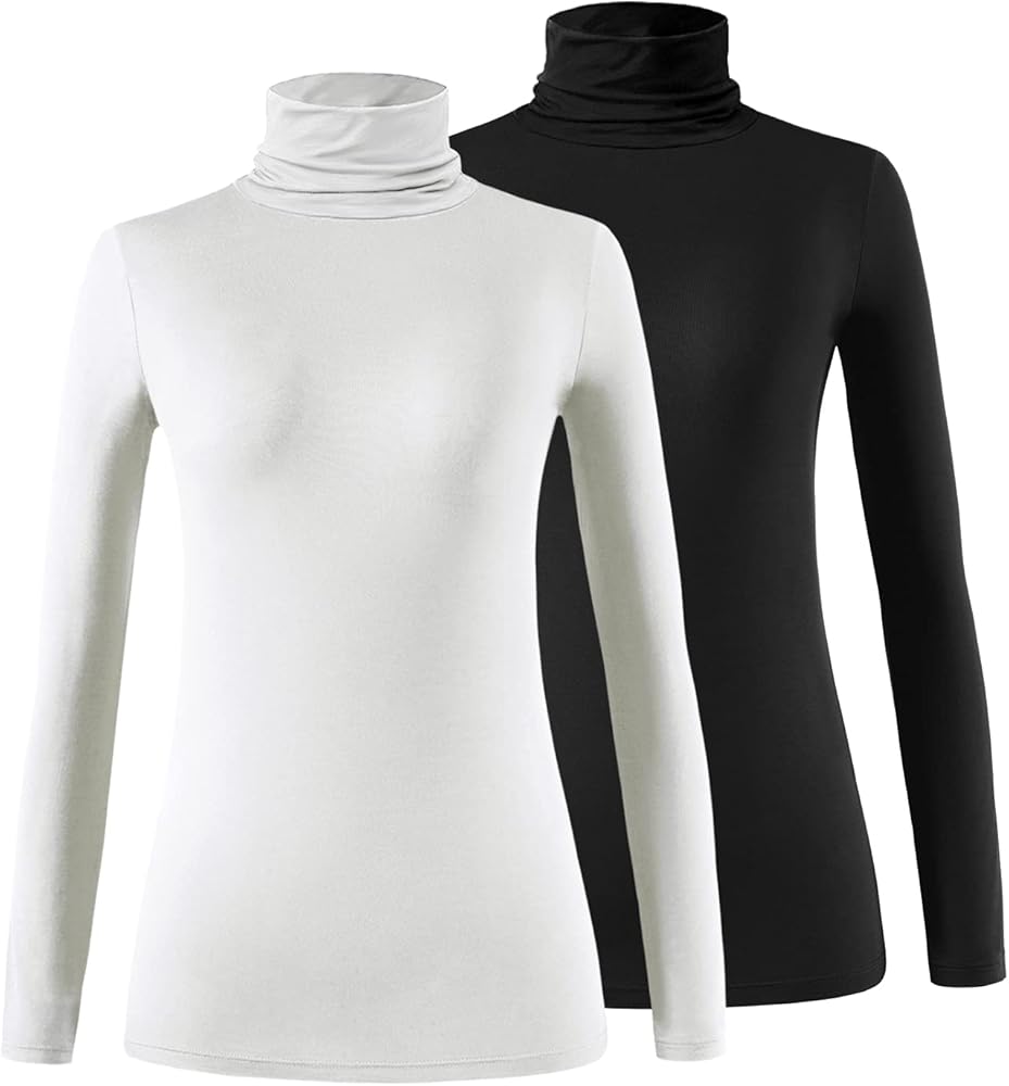 Xelky Womens Long Sleeve Turtleneck Shirt Lightweight Slim Turtle