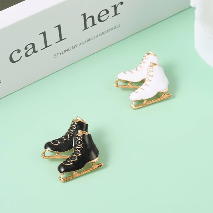 Amazon.co.jp: ブローチ アイススケート靴 フィギュアスケート メタル