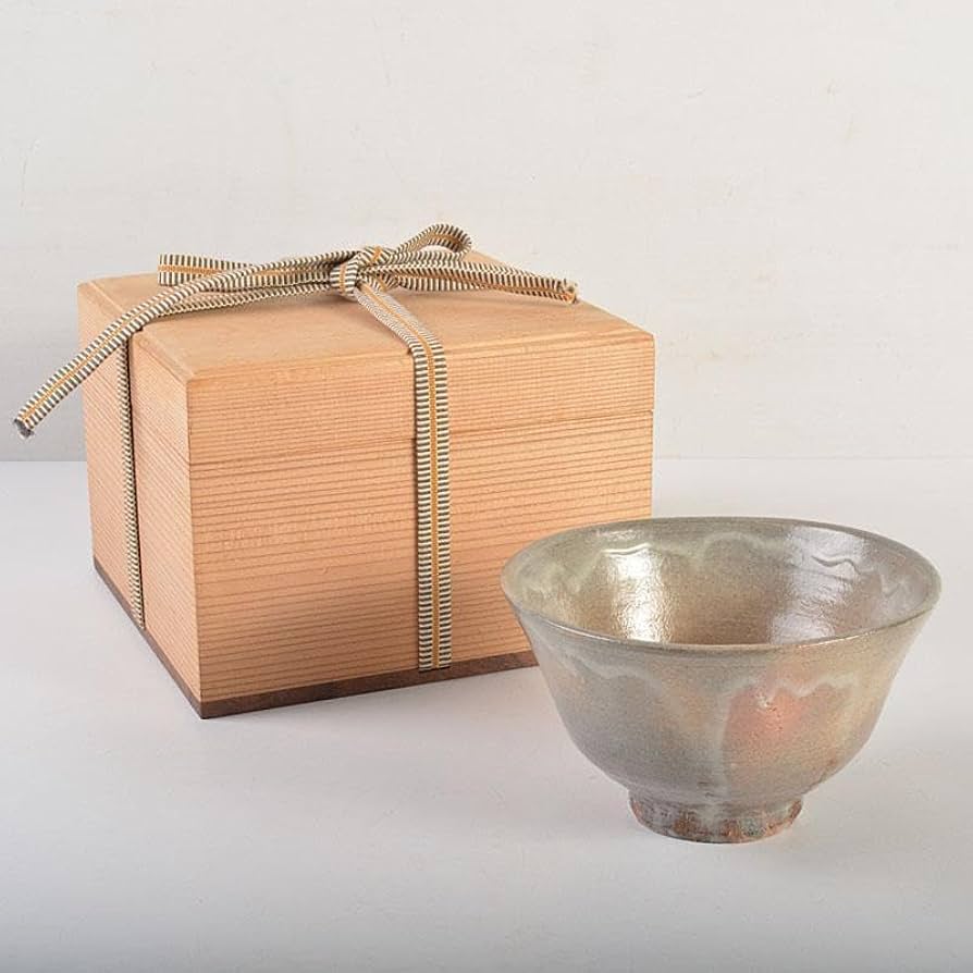 Amazon.co.jp: 茶道具 信州岩井堂焼 古賀無量作 粉吹茶碗 蓋二重箱 共