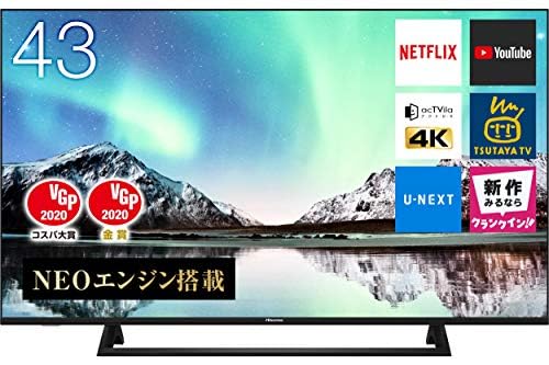 Amazon | ハイセンス 43V型 4Kチューナー内蔵 液晶テレビ 43E6800