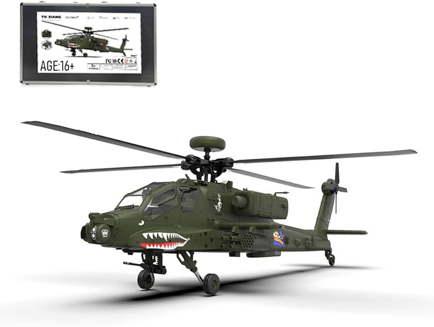 Amazon.com: RBLOCTOYNY AH-64 Apache Military RC Helicopter - 2.4G