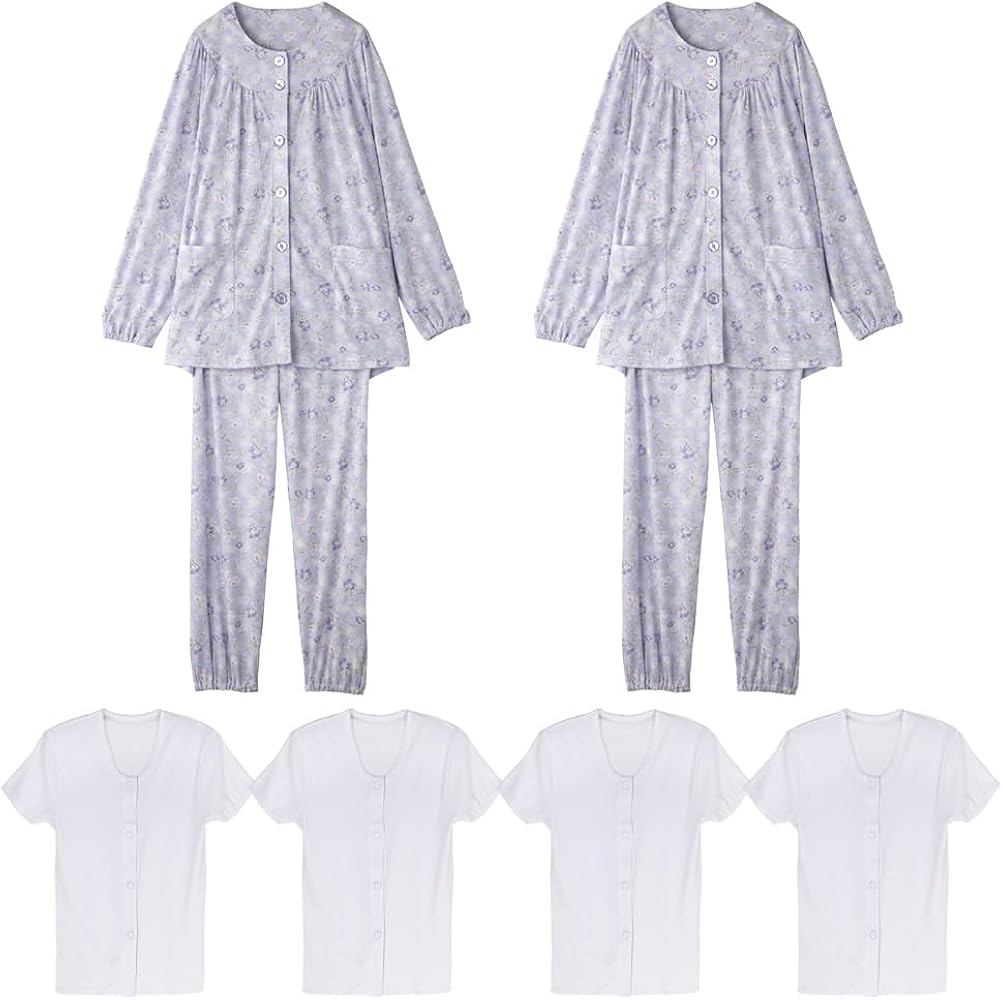 Amazon.co.jp: 介護用パジャマ【理学療法士推奨！4点セット】入院 入居