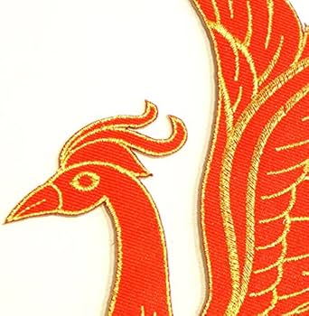 Amazon.co.jp: 大きな刺繍 アイロンワッペン【鳳凰】火の鳥 鳳皇
