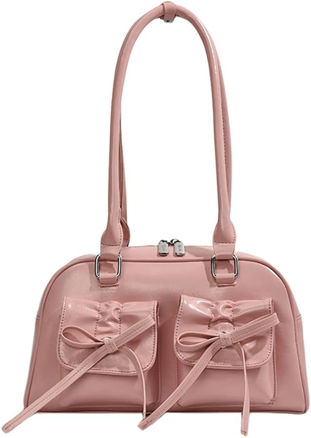 GETERUUV Cute Bow Purse for Women Y2k Red Shoulder Bag Pu Leather