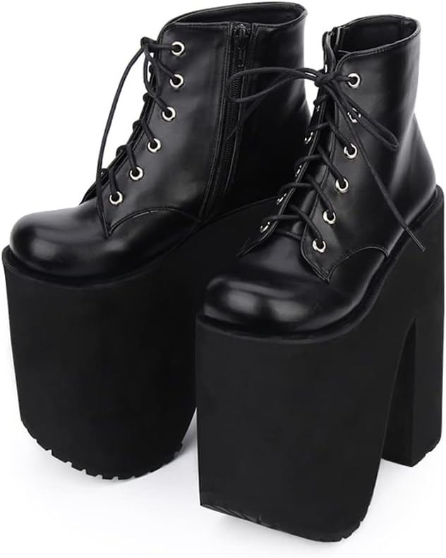 Amazon | [UpdateClassic] 20cmスーパーヒール 厚底ブーツ ショート
