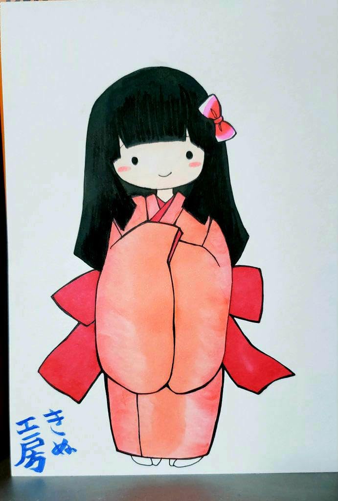 Amazon.co.jp: 縁起物 女の子 座敷わらし 座敷童子 直筆 自筆 1点もの