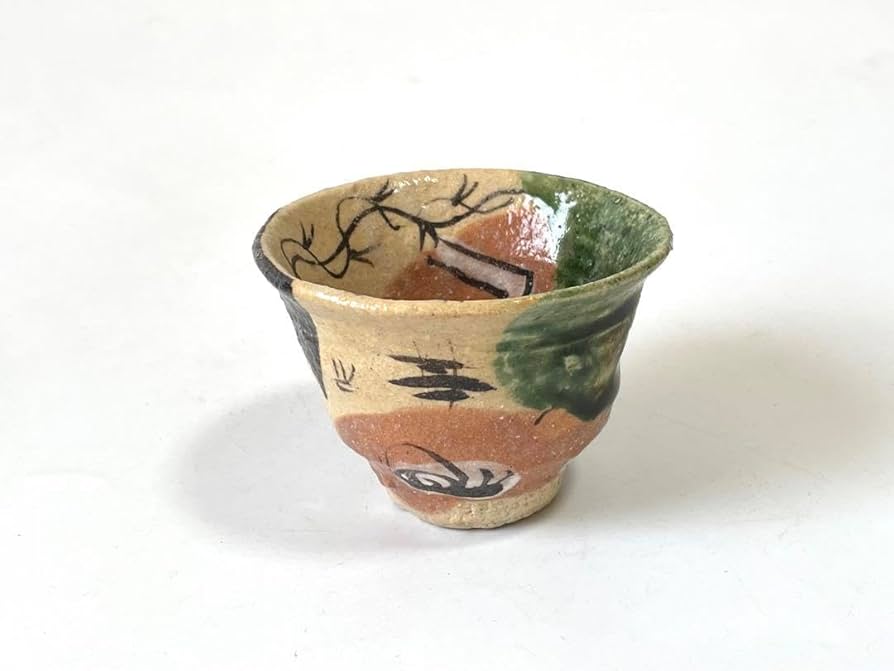 Amazon.co.jp: 陶芸家 作家物 澤克典 織部 ぐい呑 酒器 酒盃 弥七田