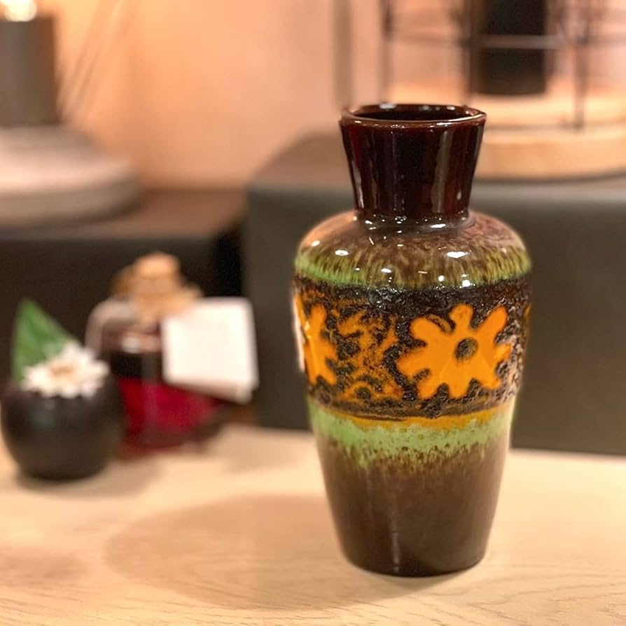 Amazon.co.jp: フラワーベース 花器 花瓶 Fat Lava 西ドイツ 陶器