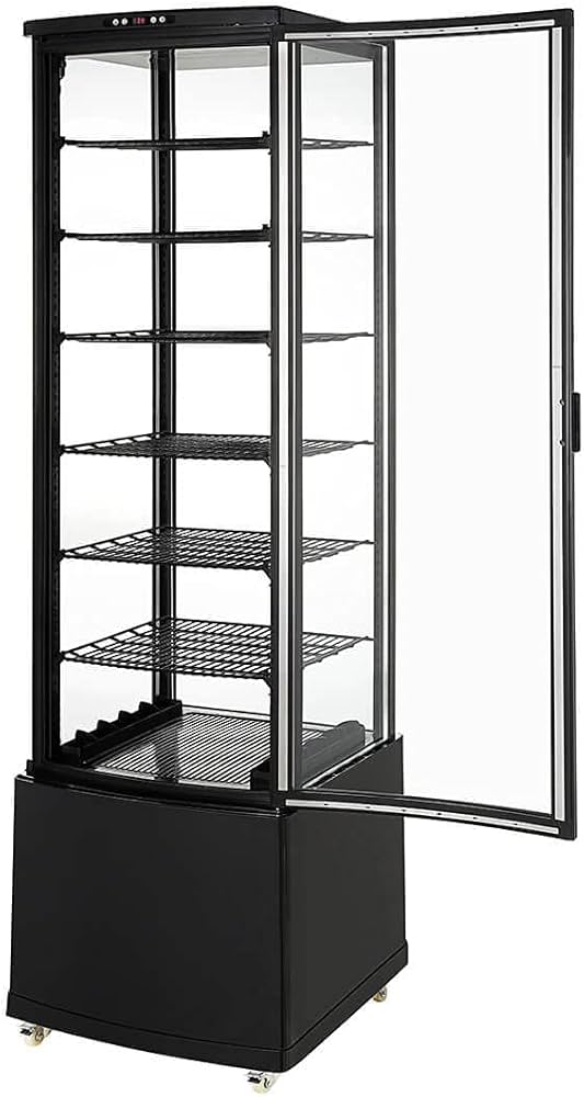 Amazon | Hijiru 大型4面ガラス冷蔵ショーケース 280L/ブラック【HJR