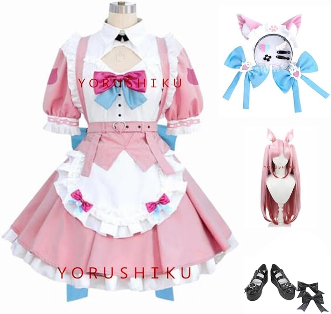 Amazon.co.jp: [CAIQISS] 結城さくな 新衣装 コスプレ衣装+靴下+ 髪