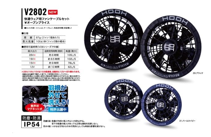 Amazon.co.jp: HOOH V2801 バッテリーセット＋V2802 ファンケーブル