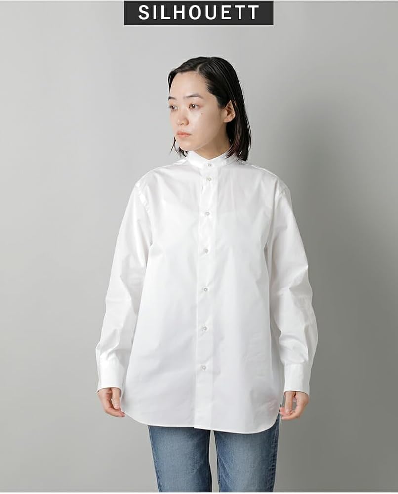 Amazon.co.jp: [ロエフ] コットン ブロード バンドカラー シャツ 1