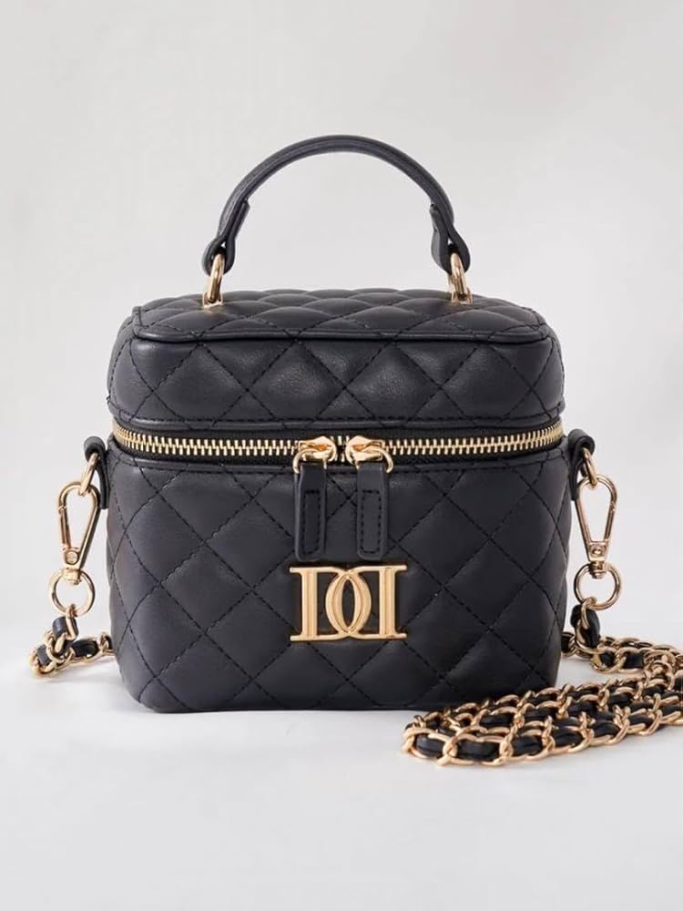 Amazon.co.jp: Darichキルティングスクエアミニバッグ (BLKゴールド