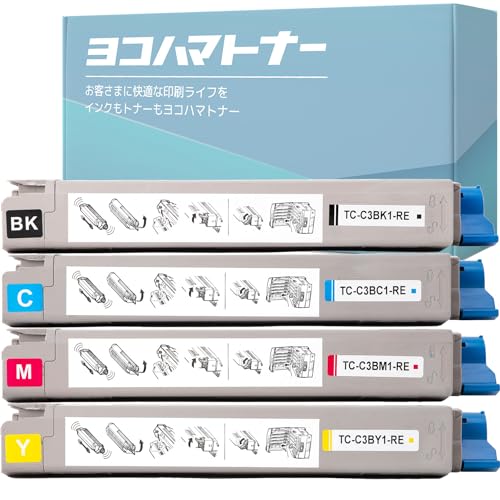 Amazon.co.jp: 【横トナ】OKI 沖データ用 TC-C3B1 4色セット