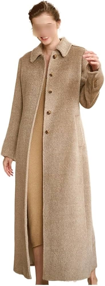 Amazon.co.jp: CSCDD オートミールカラーの高級両面アルパカコート
