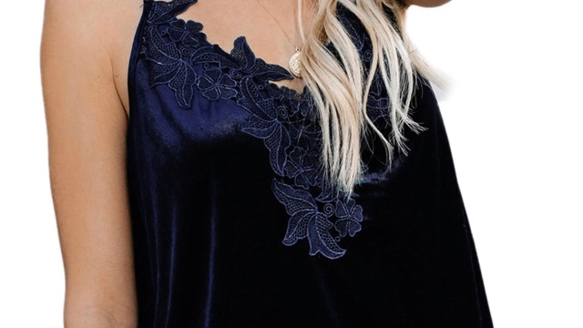 lime flare Women Sexy V-Neck Velvet Cami Tank Top Dressy Casual