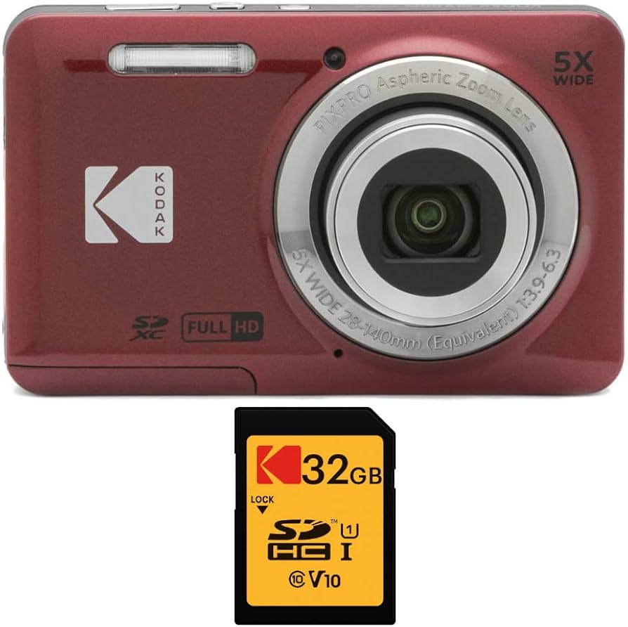 Amazon.com : Kodak PIXPRO Friendly Zoom FZ55 (Red) with 32GB