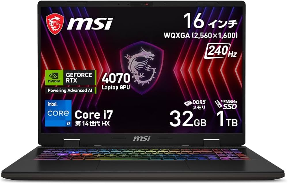 Amazon.co.jp: 【第14世代Core i7 & NVIDIA RTX 4070搭載】MSI