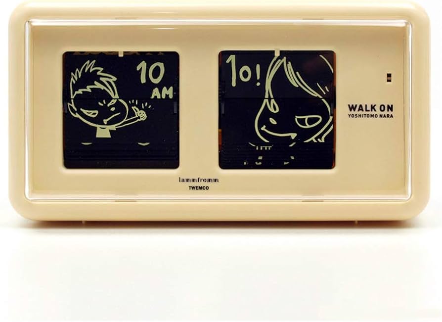 Amazon.co.jp: 奈良美智 パタパタクロック [WALK ON(ベージュ