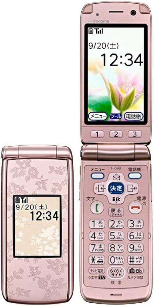 Amazon | 白ロム docomo/ドコモ F-09B らくらくホン7 ピンク！ | 携帯