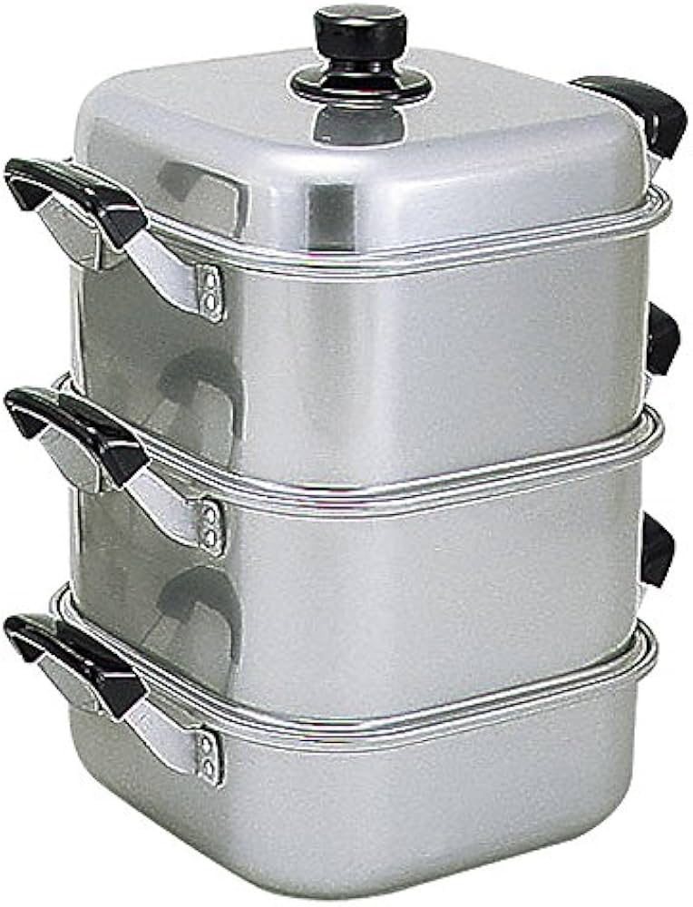 Amazon｜アカオアルミ 角型蒸器 33cm 二重 アルミニウム合金