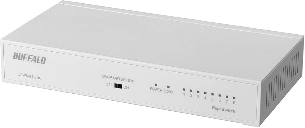 Amazon | BUFFALO Giga対応 金属筐体 電源内蔵 8ポート LSW6-GT-8NS/WH