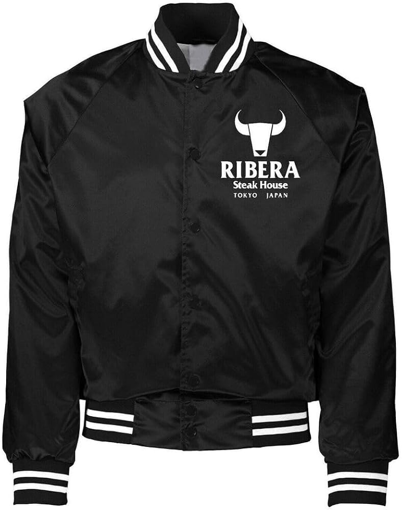 Jokird Men's Classic Ribera Steakhouse Satin Bomber Tokyo Black