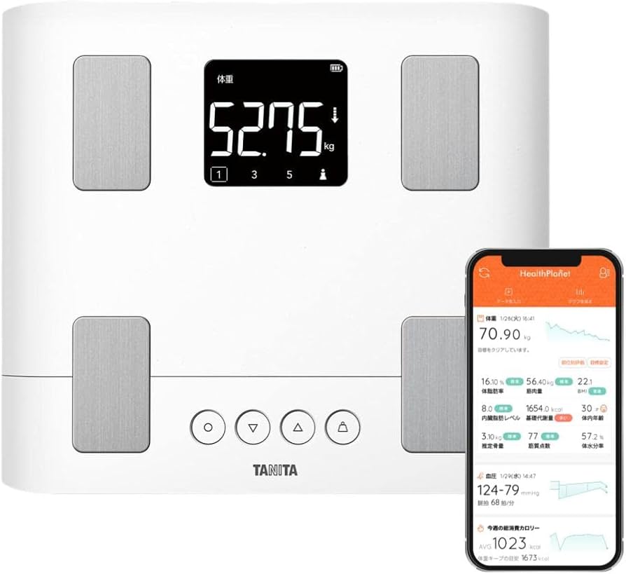 Amazon | タニタ 体重計 体組成計 スマホ連動 50g単位 バックライト BC