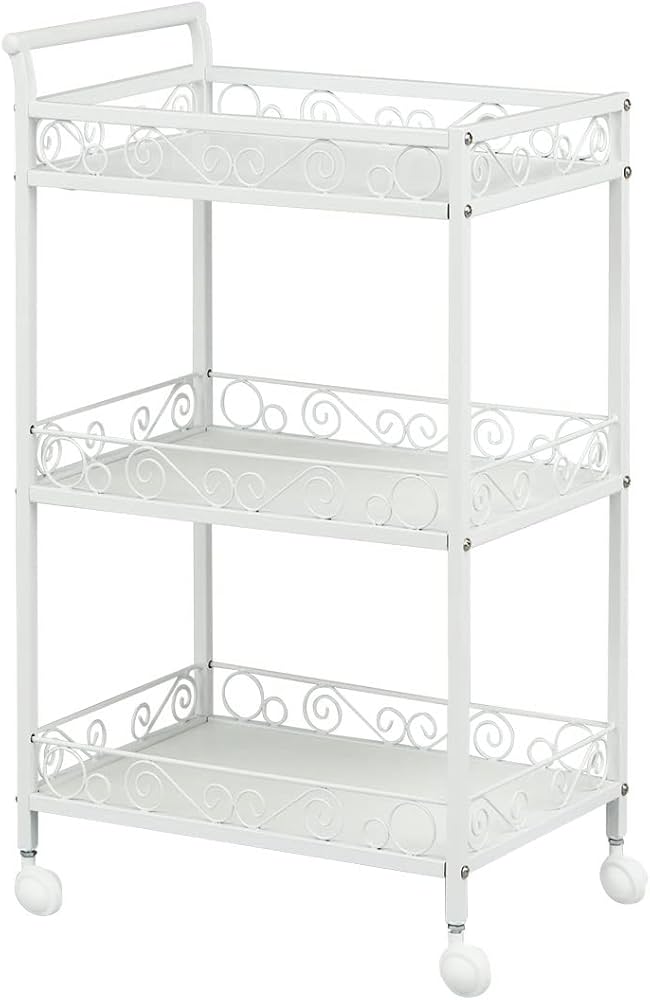 Amazon.co.jp: アンティークワゴン 幅48×奥行32.5×高さ84cm ホワイト