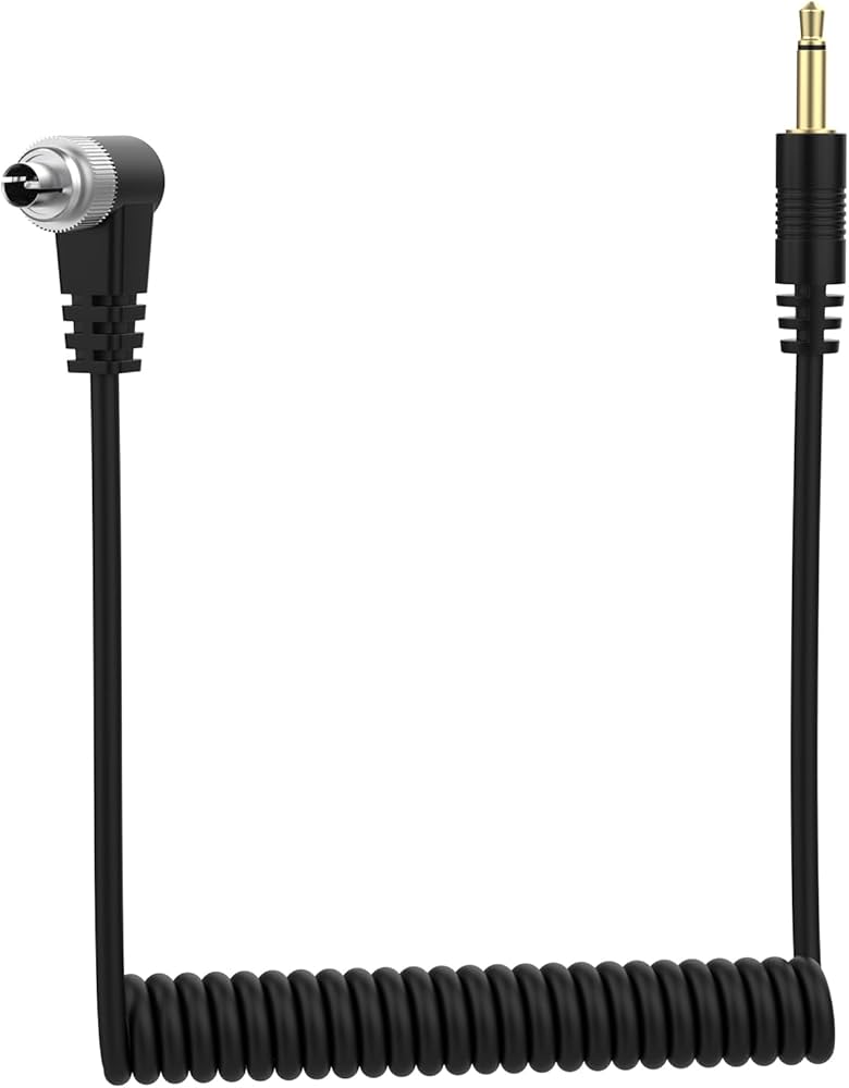 Amazon.com : 3.5mm to Male Flash PC Sync Cable Coiled Trigger Cord