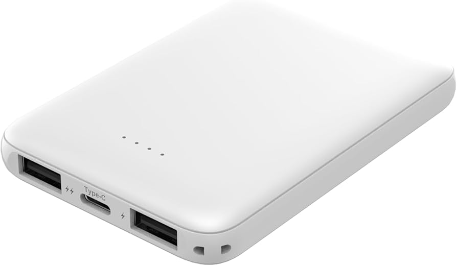 Amazon | HIDISC 軽量小型 5000mAh モバイルバッテリー ホワイト HD2