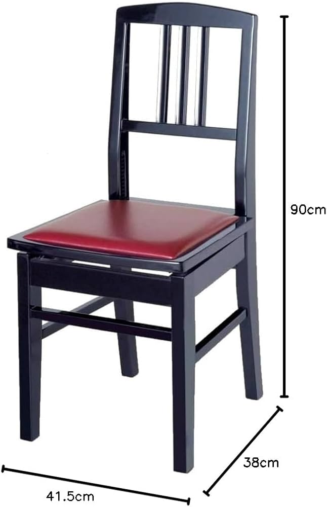 Amazon.co.jp: ITOMASA NO.5黒/エンジ座面 背もたれ付 木製 ピアノ椅子