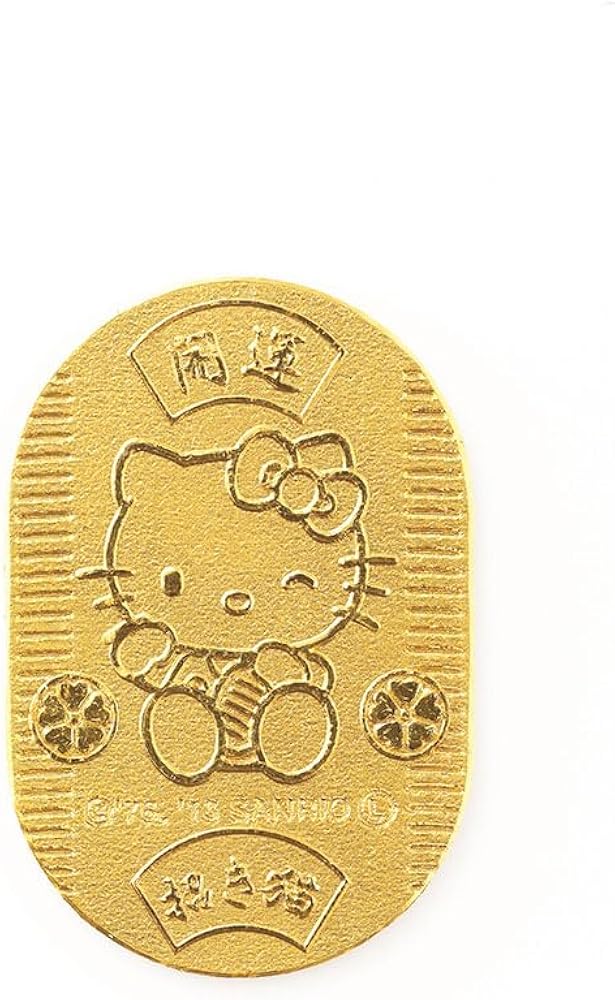 Amazon.co.jp: [ハローキティ] Hello Kitty 純金小判 24金小判 3g 開運