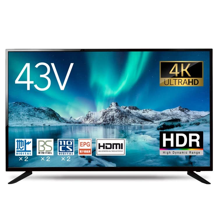 TEES 43V型HDR搭載4K液晶テレビ LE-432T4KT-BK 未使用品 TEES 43V型HDR