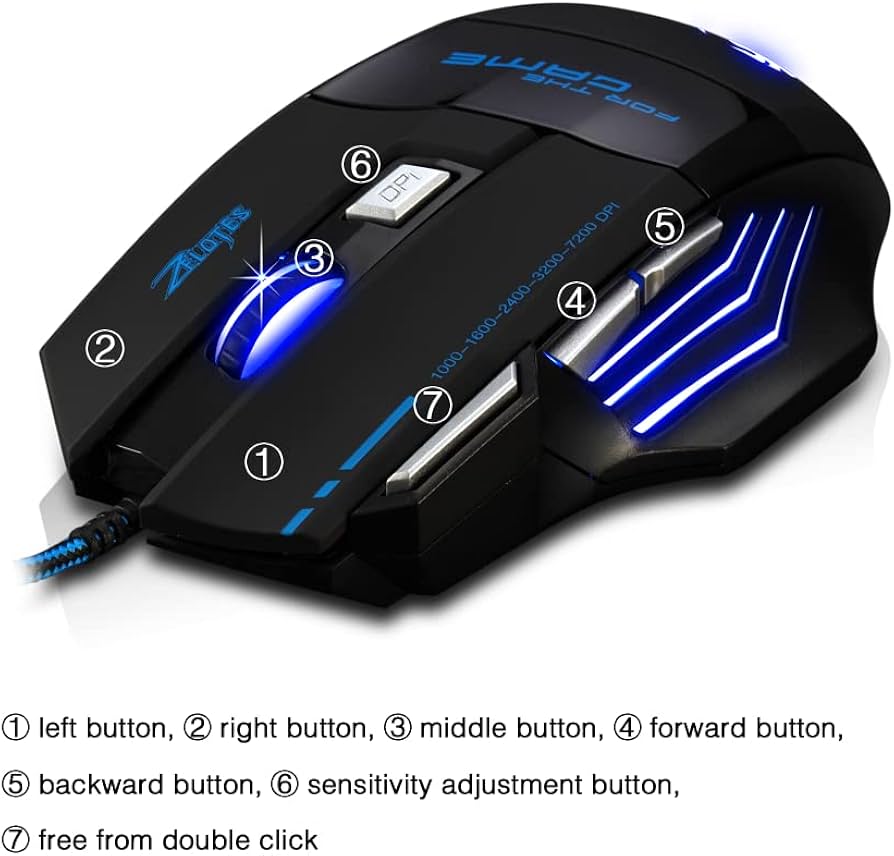 Amazon.com: zelotes Wired Gaming Mouse with Fire Button,7200 DPI,7